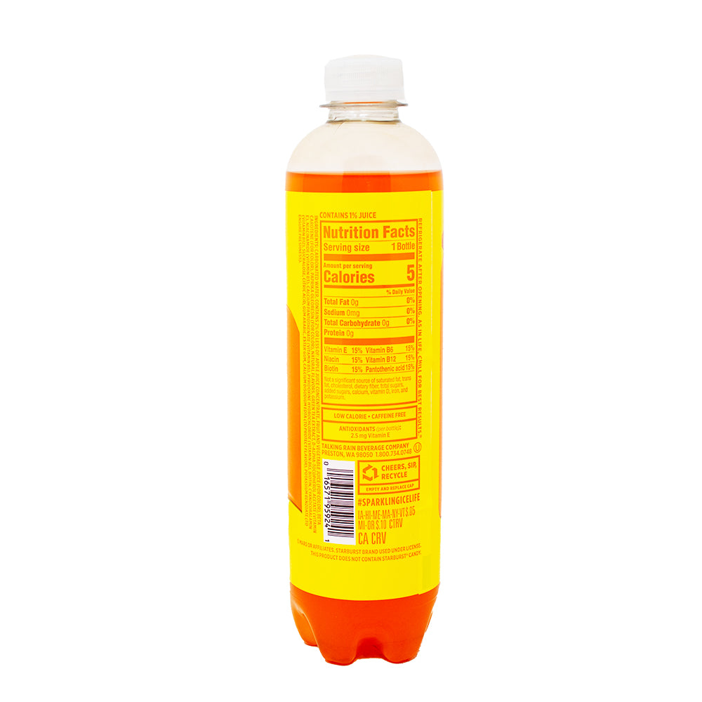 Sparkling Ice Starburst Orange Zero Sugar 502.8mL - 12 Pack  Nutrition Facts Ingredients