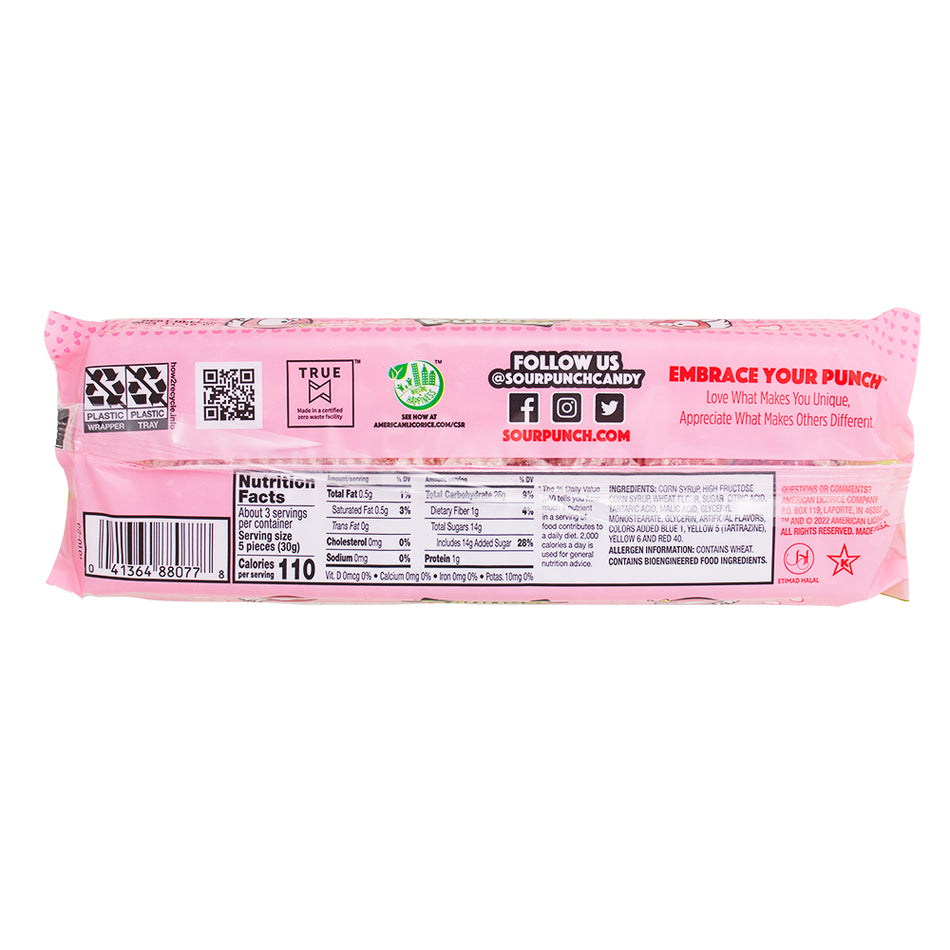 Sour Punch Cupid Straws - 3.2oz - 24 Pack Nutrition Facts Ingredients