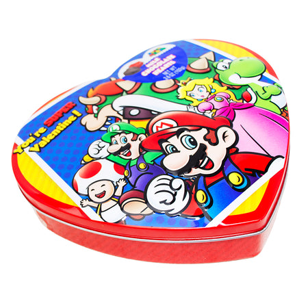 Super Mario Valentine's Heart Tin with Milk Chocolate 3.6oz - 6 Pack 