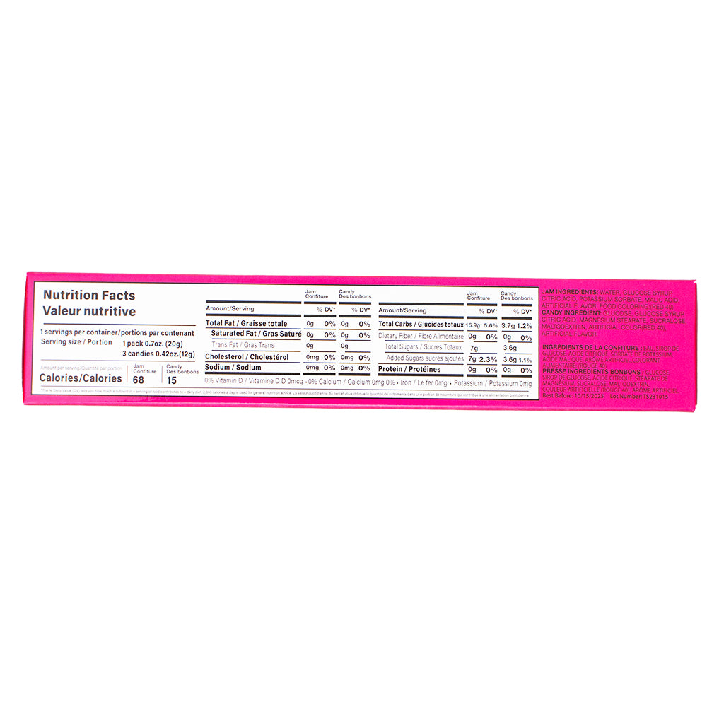 Sweet Tooth Candy Toothpaste and Toothbrush 1.12oz - 18 Pack  Nutrition Facts Ingredients