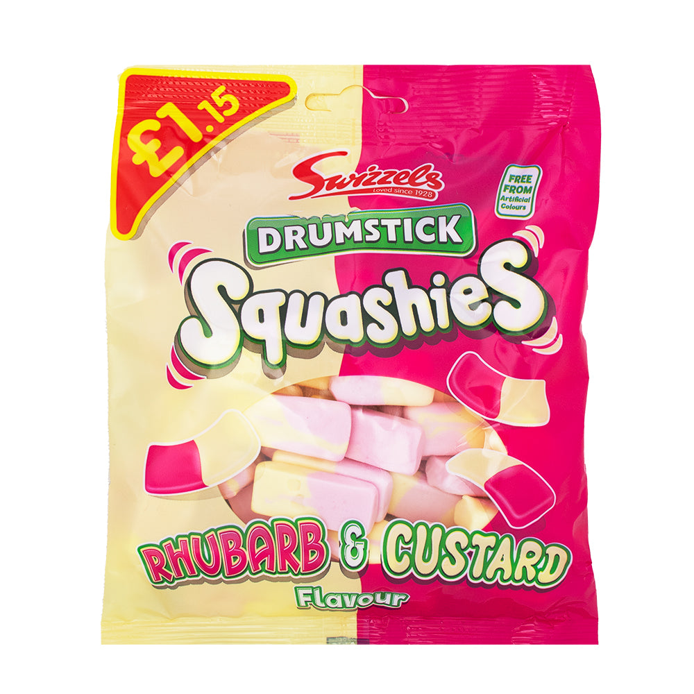 Swizzel's Squashies Drumstick Rhubarb & Custard (UK) 120g - 12 Pack