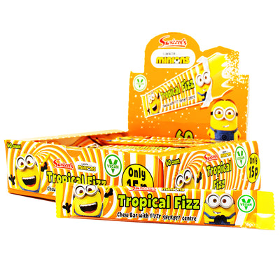 Swizzel's Minions Tropical Fizz Chew Bar (UK) 18g - 60 Pack - British Candy - Minions - Candy Store - Wholesale Candy