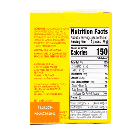 Terry's Chocolate Orange Popping 5.18oz -12 Pack   Nutrition Facts Ingredients