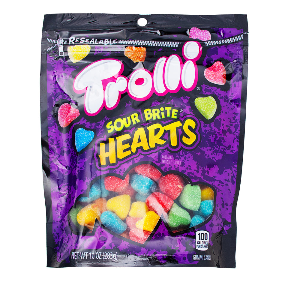 Trolli Sour Brite Heart 10oz - 12 Pack