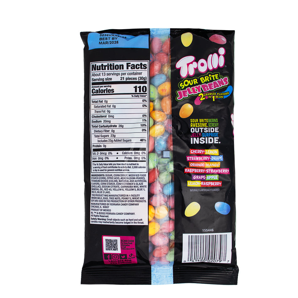 Trolli Sour Brite Jelly Beans 14oz - 24 Pack Nutrition Facts Ingredients