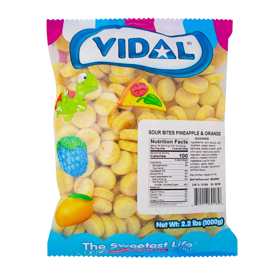 Vidal Sour Bites Pineapple & Orange 2.2lb - 1 Bag