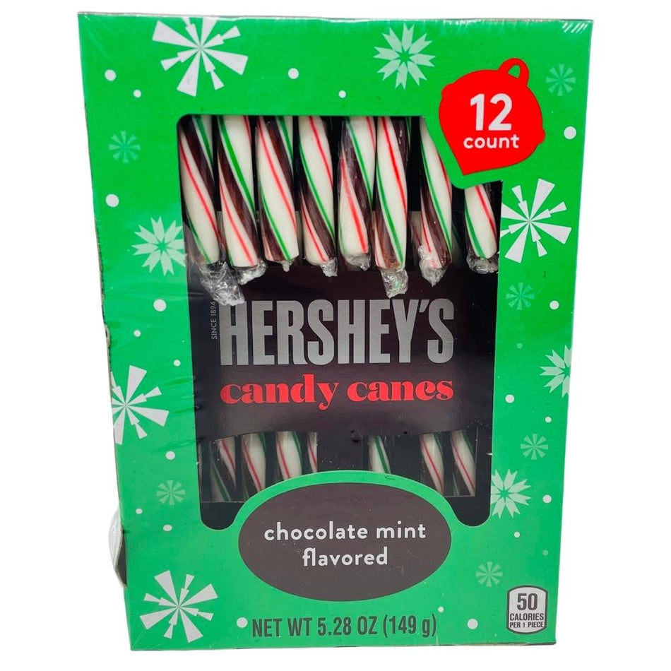 Hershey's Chocolate Mint Flavoured Candy Canes 5.28oz - 24 Pack