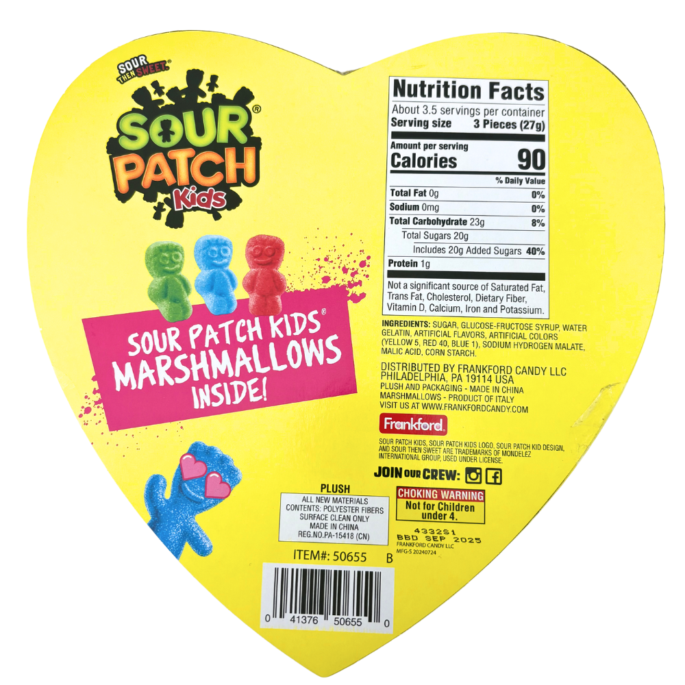 Sour Patch Kids Heart Box with Plush - 3.53oz