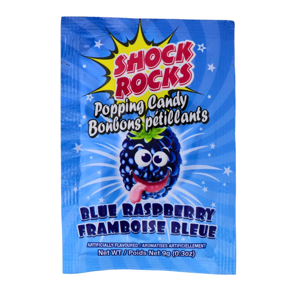 Shock Rocks Popping Candy Blue Raspberry 9g - 24 Pack