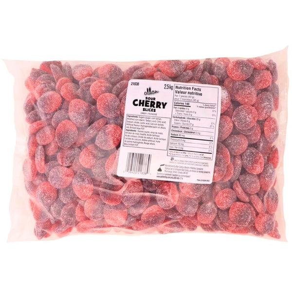 Allan Candy - Sour Cherry Slices - Bulk Candy 2.5kg - 1 Pack Nutrition Facts - Ingredients
