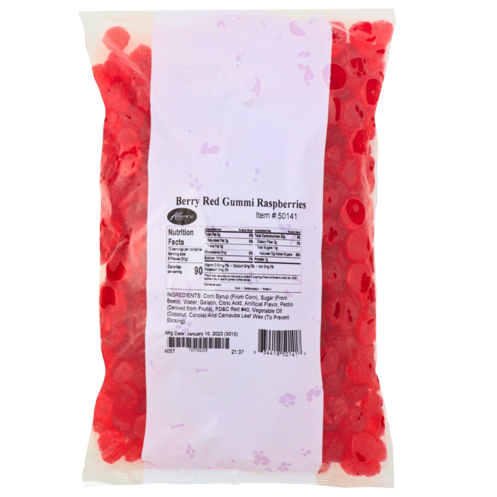 Albanese Berry Red Gummi Raspberries - 1 Bag Nutrition Facts - Ingredients