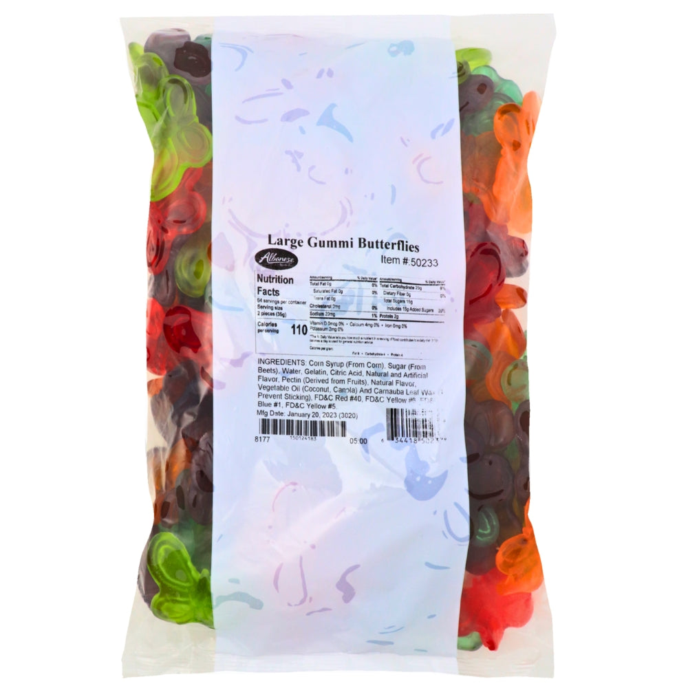 Albanese Large Gummi Butterflies - 1 Bag Nutrition Facts - Ingredients