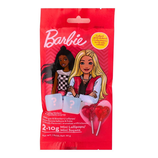 Barbie Mini Lollipop 20g - 12 Pack