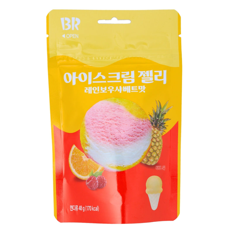 Baskin Robbin Rainbow Sherbet Jelly Candy (Korea) 48g - 8 Pack