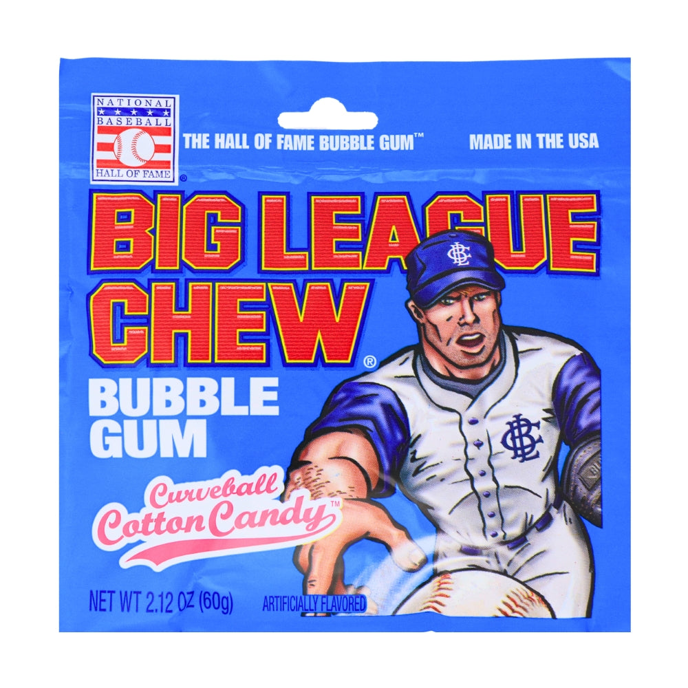 Big League Chew Bubble Gum-Curveball Cotton Candy - 12 Pack