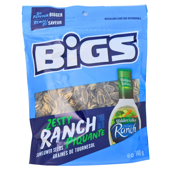 BIGS Zesty Hidden Valley Ranch Sunflower Seeds 140g - 8 Pack