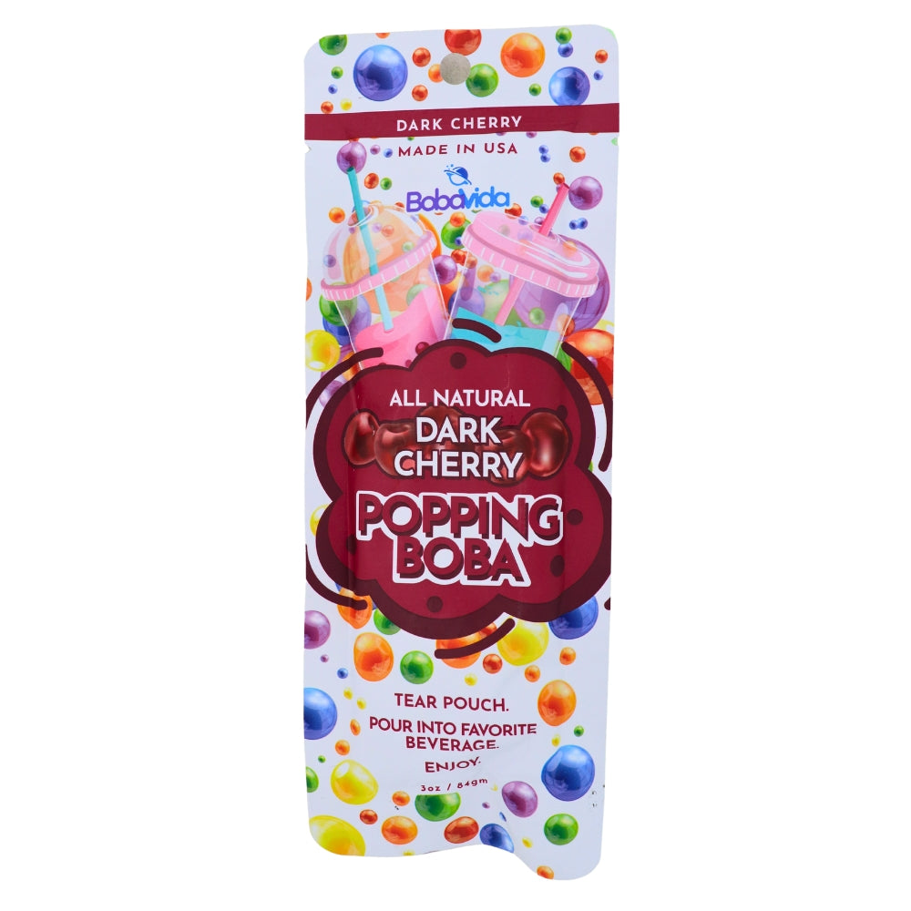 Boba Vida Dark Cherry 3oz - 10 Pack - Boba Vida - Popping Boba - Boba Drink - Cherry Boba - Boba Beverage - Candy Store