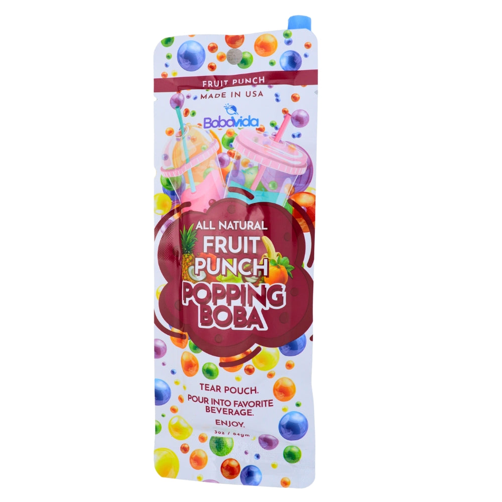 Boba Vida Fruit Punch 3oz - 10 Pack  - Candy Store - Boba Beverage - Boba Vida - Popping Boba - Boba Candy