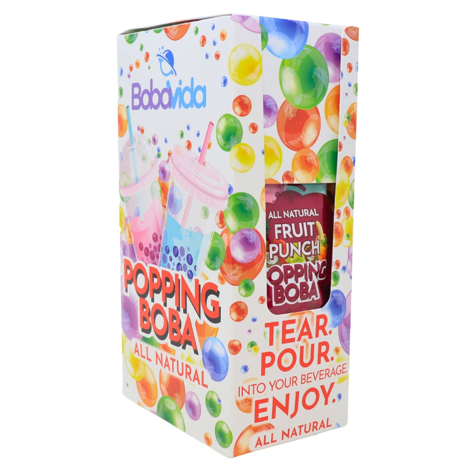 Boba Vida Fruit Punch 3oz - 10 Pack - Candy Store - Boba Beverage - Boba Vida - Popping Boba - Boba Candy