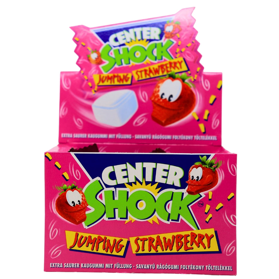 Center Shock Jumping Strawberry - 1 Pack  - Chupa Chups - Candy Store - Bubblegum - Center Shock Candy