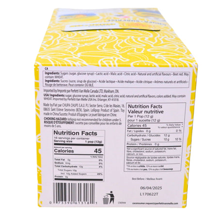 Chupa Chups + Surprise Minions - 16 Pack  Nutrition Facts Ingredients - Candy Store - Chupa Chups - Chups Chups Lollipops - Minions