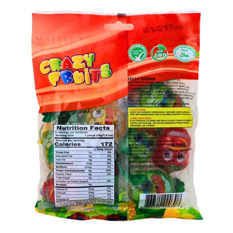 Fruix Crazy Fruits Jellies 272g - 24 Pack Nutrition Facts Ingredients - TikTok Candy