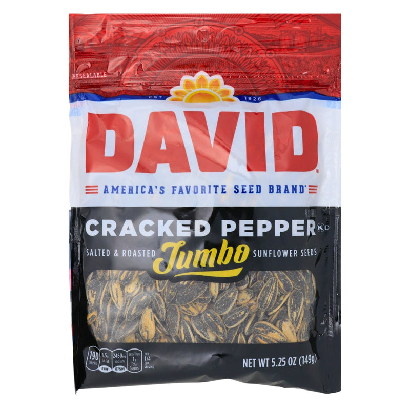 David Cracked Pepper Jumbo Sunflower Seeds - 12 Pack