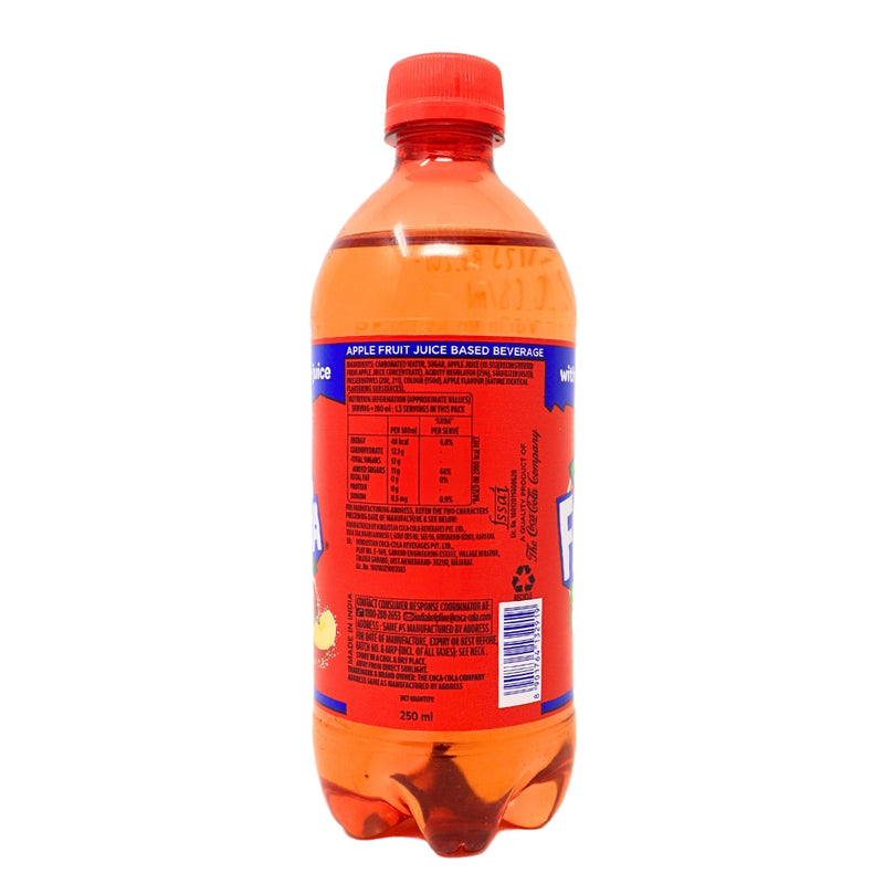 Fanta Apple (India) 250mL-28 Pack Nutrition Facts Ingredients