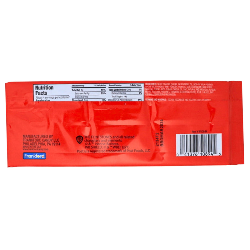 Fruity Pebbles Candy Bar XL 125g - 16 Pack Nutrition Facts Ingredients