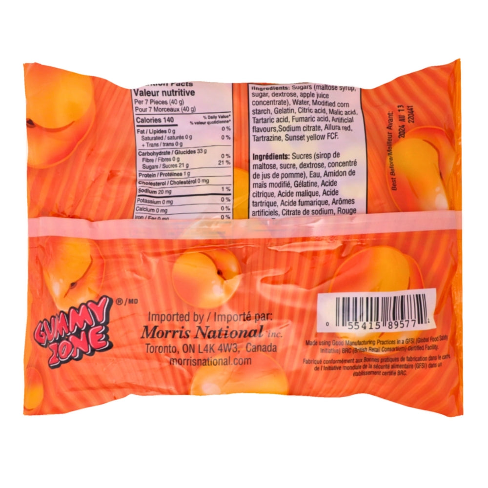 Gummy Zone Just Peachy Candy 1kg - 1 Bag Nutrition Facts Ingredients