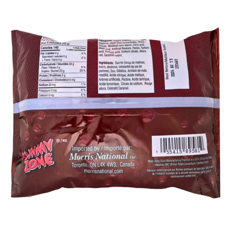 Gummy Zone Sour Cherry Cola Bottles Candy 1kg - 1 Bag Nutrition Facts Ingredients
