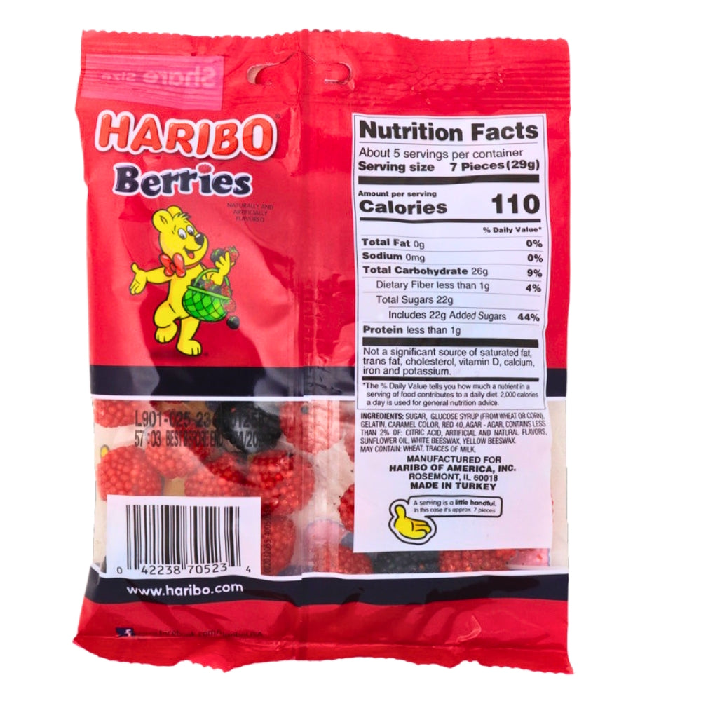 Haribo Halal Berries 80g - 24 Pack Nutrition Facts - Ingredients
