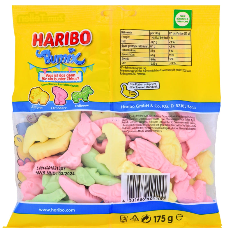 Haribo Bumix 175g - 22 Pack Nutrition Facts Ingredients