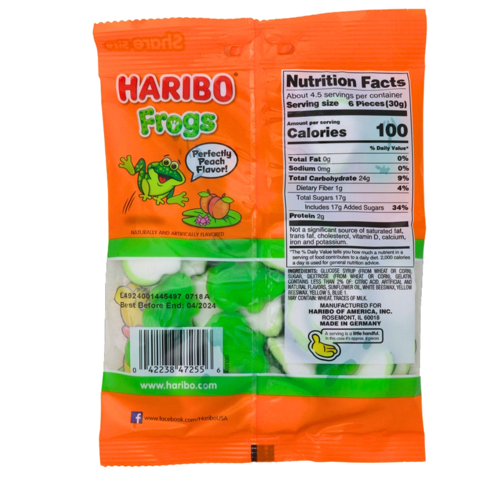 Haribo Frogs 5oz - 12 Pack Nutrition Facts - Ingredients