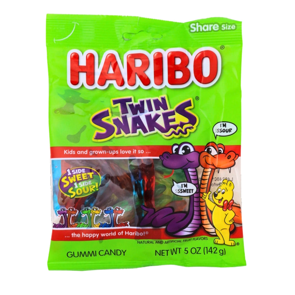 Haribo Twin Snakes Gummi Candy - 12 Pack