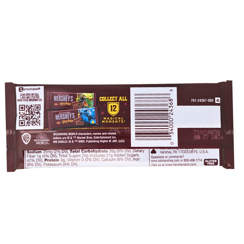 Herhsey's Milk Chocolate Harry Potter 1.55oz - 36 Pack Nutrition Facts Ingredients