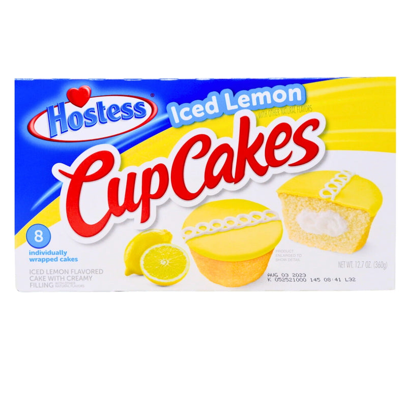 Hostess Iced Lemon Cup Cakes (8 Pieces) - 1 Pack 