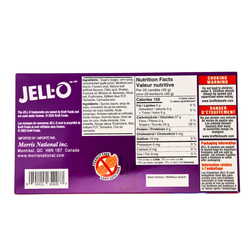 Jell-O Berry Mix 120g - 12 Pack Nutrition Facts - Ingredients