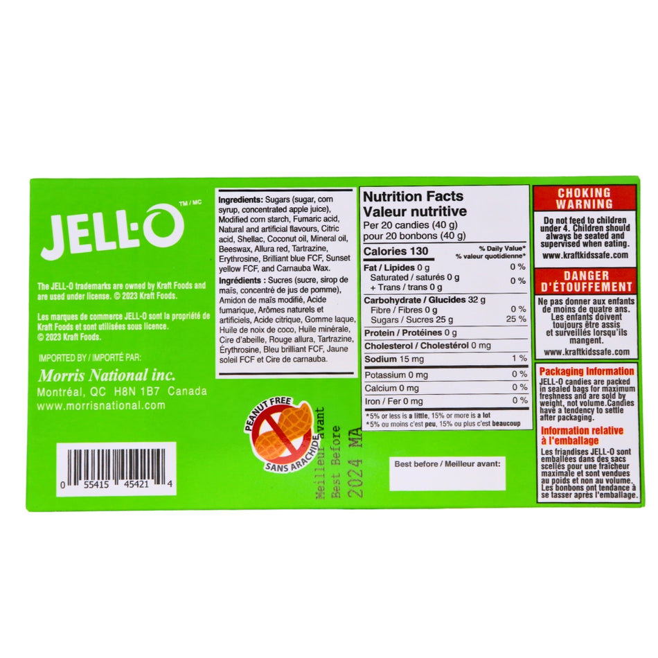 Jell-O Sour Mix 120g - 12 Pack Nutrition Facts - Ingredients