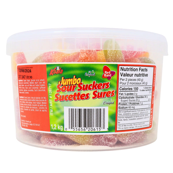 Koala Jumbo Sour Suckers Gummy Candy - Sour Keys - NutritionFacts - Ingredients - Sour Keys