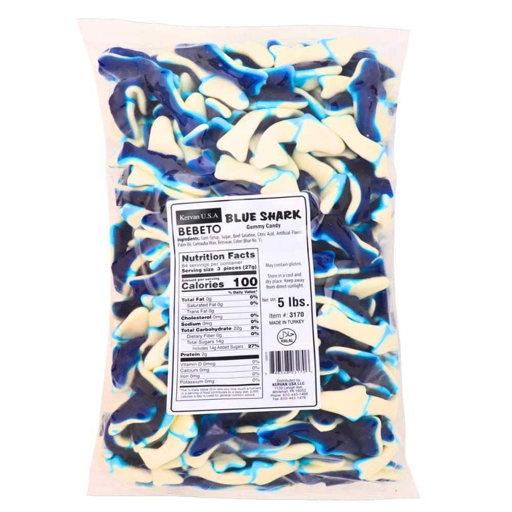 Kervan Gummi Blue Sharks Bulk Candy-Halal Candies Nutrition Facts - Ingredients