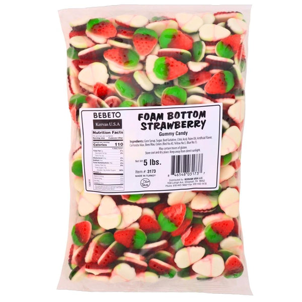 Kervan Foam Bottom Strawberry Gummy Candy 5lb - 1 Bag Nutrition Facts - Ingredients