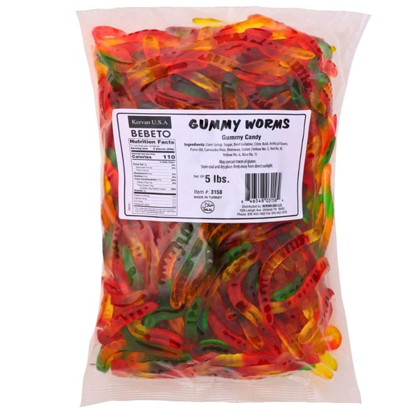 Kervan Gummi Worms Bulk Candy-Halal Candies Nutrition Facts - Ingredients