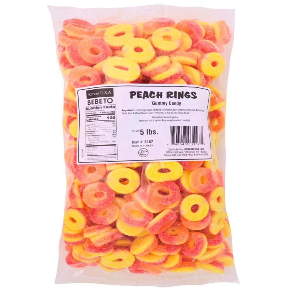 Kervan Gummi Peach Rings Bulk Candy-Halal Candies Nutrition Facts - Ingredients