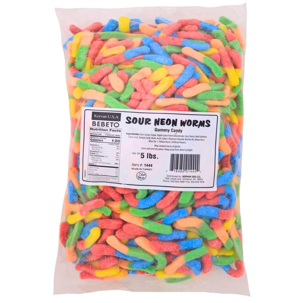 Kervan Gummi Neon Worms Bulk Candy-Halal Candies Nutrition Facts - Ingredients