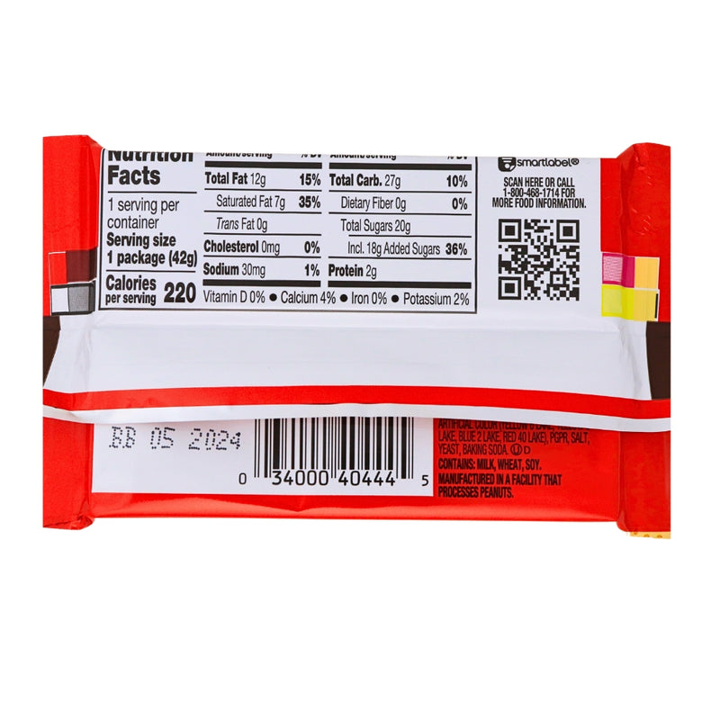Kit Kat Churro 1.5oz - 24 Pack - Nutrition Facts - Ingredients - KitKat