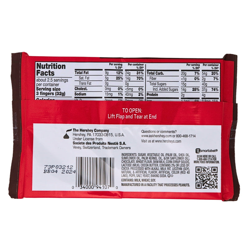 Kit Kat Duos Strawberry and Dark Chocolate 3oz - 24 Pack Nutrition Facts Ingredients
