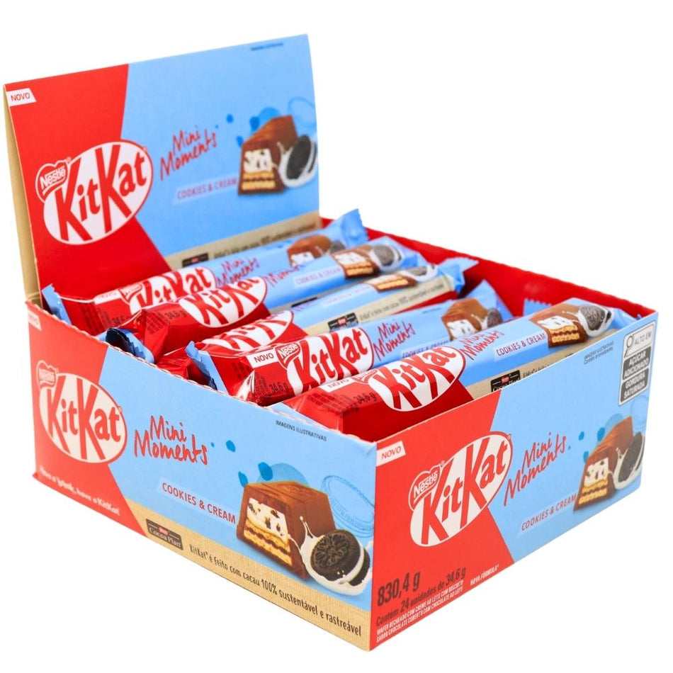 KitKat Mini Moments: Cookies and Cream (Brazil) 39.6g - 24 Pack - Kit Kat - Chocolate Bar - Candy Store - Nestle - Kit Kat Mini Moments