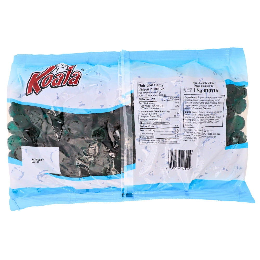 Koala Juicy Blues Candies 1 kg - 1 Bag Nutrient Facts - Ingredients 