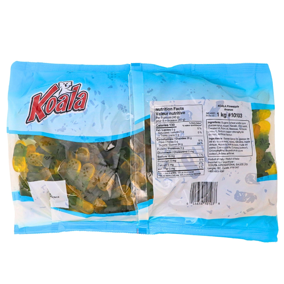 Koala Pineapple Gummies 1kg - 1 Bag Nutrient Facts - Ingredients